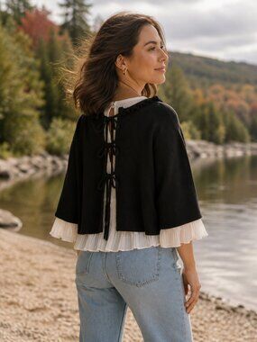 Twin Set Simona Barbieri Ruffle Blouse & Knit Sweater Set
